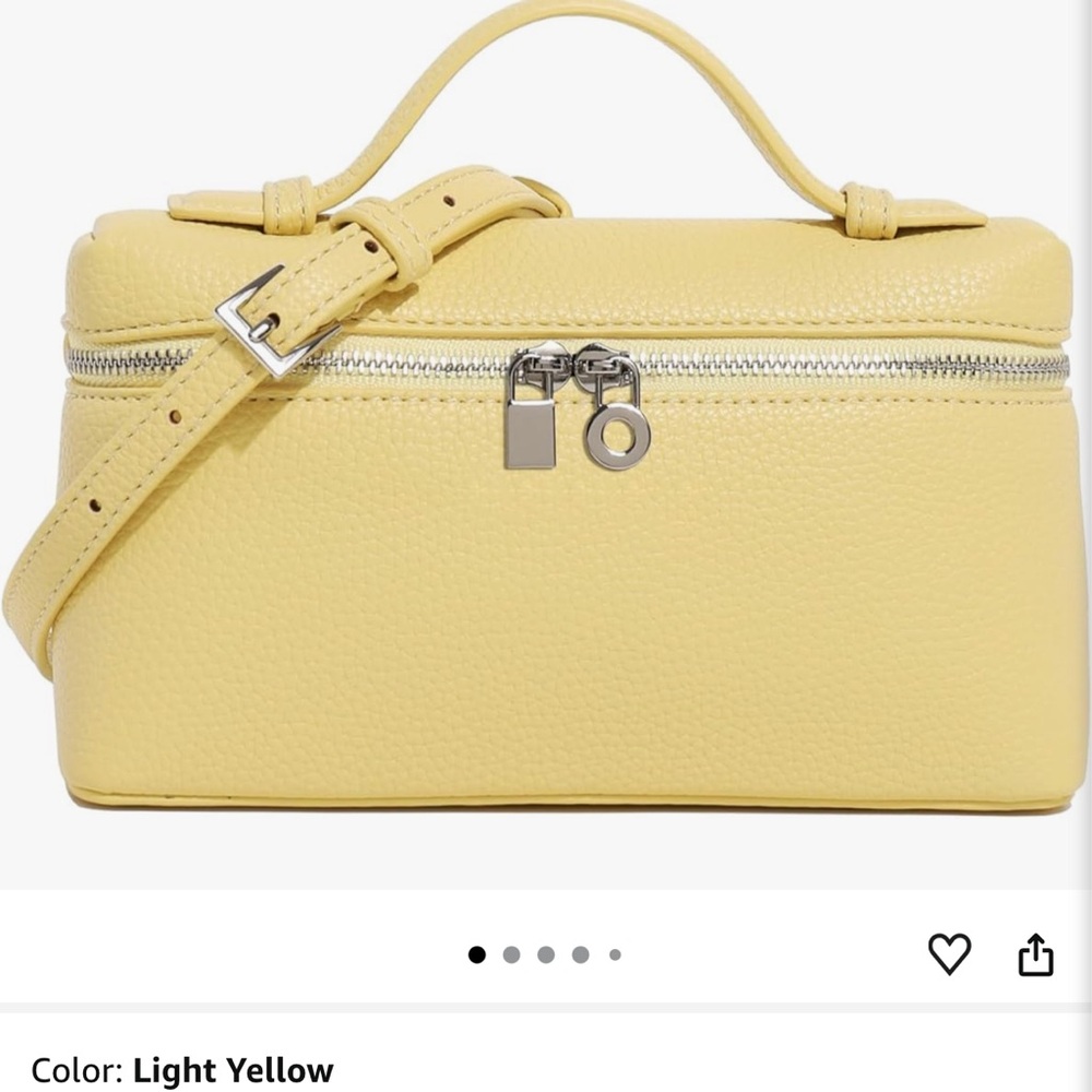 Amazon Light Yellow Leather Top-Handle Crossbody Bag